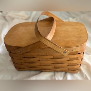 Wooden Picnic Basket with Handles